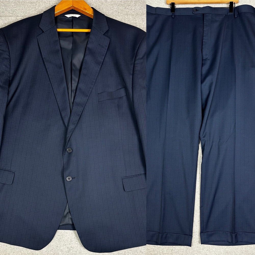 Lineage Suit Pants Jacket 56R 54x30 Navy Performance Stretch 2-Button Blazer